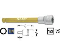 HAZET Douille-embout 986KK-7 – 7 mm, longueur 140 mm, carré creux 1/2 pouce (12,5 mm) – 1 pc