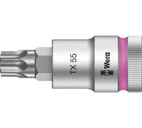 Wera 05003837001 8767 C HF TORX Embouts à douille TORX HF Zyklop à emmanchement 1/2" avec fonction de retenue, TX 55 x 60 mm, Rose