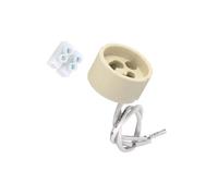 Douille en céramique GU10 blanche, compatible avec les ampoules GU10, idéale pour l'éclairage décoratif et focal.