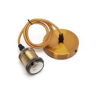 Douille en métal E27, câble 2 x 0,75 mm², longueur de 1 m, finition élégante bronze doré. Idéal pour éclairer et décorer n'importe quel espace avec style.