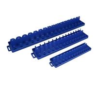Douille en plastique ABS 3pc Ensemble de tiroir porte 1/4 métriques", 3/8", 1/2" dr Rail TE834