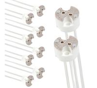 Douille GU5.3 MR16 Céramique 12V, Douille GU5.3 G4 GU4 G6.35 avec Silicon Câble 14 CM, Support Ampoule pour Spot LED Halogène, 10 Pièces
