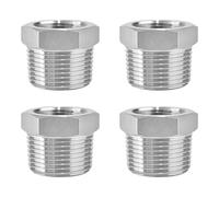 Douille hexagonale de réduction, 4 raccords de tuyauterie en acier inoxydable 304, filetage mâle 1/2" x femelle 1/8", adaptateur de réduction pour la plomberie, l'air et le gaz.