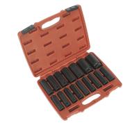 Douille Impact Set 16pc 1.3cmSq Lecteur Métrique Longue AK5816M Sealey Neuf