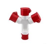 Douille industrielle 16A32A YType à trois voies étanche et ignifuge avec piliers en cuivre pour une meilleure performance (rouge)