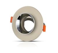 Douille LED encastrable GU10 corps en plâtre rond couleur blanc avec finition chromée