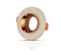 Douille LED encastrable GU10 corps en plâtre rond couleur blanc avec finition or rose