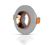 Douille LED encastrable GU10 corps en plâtre rond couleur gris avec finition or rose