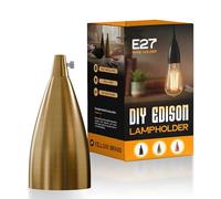 Douille LEDSONE E27, douille d'ampoule E27, douille vintage brillante, 4 A 250 V, pour suspension, plafonnier, adaptateur de douille d'ampoule à vis Edison rétro (Laiton jaune - 1 pièce)
