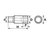 DOUILLE LONGUE 1/2 12 PANS 17 MM SAM - SL-17