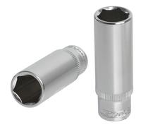 KS Tools 922.1433 - Douille longue 6 pans 1/4'' - 13mm - Gamme ULTIMATE® - En Chrome Vanadium - Finition chromée satinée