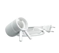 Douille métal E27 blanche précablée à poser, câble en tissu - Tibelec