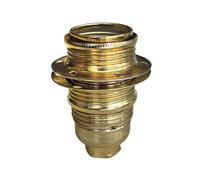 Douille métal filetée E14, acier laitonné, double bague dorée, garantie 5 ans - Tibelec
