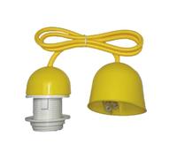 Douille moderne avec fil et fleur jaune avec culot E27 et un mètre de long. Parfait pour éclairer vos espaces et donner vie à vos projets créatifs avec une touche unique.