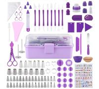 douille patisserie Kit de 138 accessoires de décoration de gâteaux, comprenant des poches à douille et des douilles, rose douilles(Purple (235 PCS))