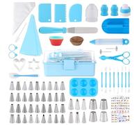 douille patisserie Kit de 138 accessoires de décoration de gâteaux, comprenant des poches à douille et des douilles, rose douilles(Blue (236 PCS))
