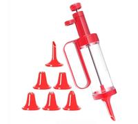 douille patisserie Stylo de décoration de gâteaux avec 6 douilles, pistolet à douille, kit de glaçage, accessoires for gâteaux, décoration de cupcakes et de biscuits à faire soi-même fleur(Rot)