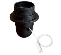 Tibelec Douille PET E27 avec interrupteur à tirette - noire