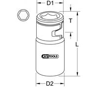Douille porte-embouts ULTIMATE 3/8' - 6 pans 10 mm KS TOOLS - 922.3889
