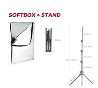 Douille pour système d'éclairage continu à ampoule structurels ente LED,boîte à lumière 50x70cm,studio de prise de vue photographique,flux en direct - Type Softbox n Stand-EU PLUG