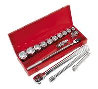 Douille Set 17pc 1.9cmSq Lecteur Walldrive Métrique AK2597 Sealey Neuf