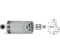 Douille TORX® extérieur T 12 Longueur: 25 mm Hazet 850-E12 Entraînement: carré creux 1/4\ (6.3 mm) 1 pc(s)