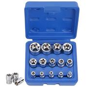 Douille Torx Externe: WANDGU Ensemble de 14 Pièces E-Série E4, E5, E6, E7, E8, E10, E11, E12, E14, E16, E18, E20, E22, E24 en Chrome-Vanadium pour Atelier et Industrie