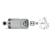 Douille TORX® - HAZET - 850-E10 - T 10 - Longueur 25 mm - Emmanchement 1/4"" (6.3 mm)