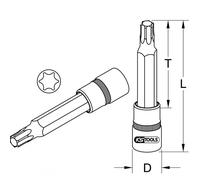 Douille tournevis 1/2', TORX® T70, L.140 mm, du module 712.5038 KSTOOLS - 9111942