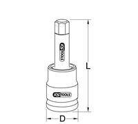 Douille tournevis longue à chocs 6 pans 1' 19 mm KS TOOLS - 450.0492