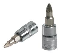 KS Tools 922.1658 - Douille tournevis POZIDRIV® 1/2'', L.55 mm - PZ2 - Gamme ULTIMATE® - En Chrome Vanadium - Finition chromée satinée