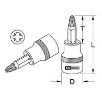 Douille tournevis ULTIMATE POZIDRIV 1/4' 37 mm - PZ0 KS TOOLS - 911.1483