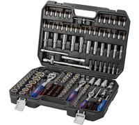 Douille WORKPRO, Coffret de Cles a Cliquet et Embouts en Cr-V, Outillage Mecanique Professionnel pour Reparation Voiture Auto avec Boite Solide 172 Pieces