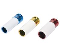 YATO Douilles à choc YT-1056 Acier molybdène-chrome 17-21 mm 3 pièces pour jantes en aluminium