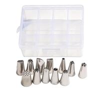 Douilles à douille en acier inoxydable, kit d'outils de décoration 12 pièces, 10,8 x 8,3 x 4,4 cm, douilles à pâtisserie, accessoires cuisson polyvalents pour créer des motifs de glaçage artistiques