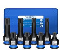 Douilles à impact XZN M12 M14 M16 M18 1/2 Embouts 12 pans Douilles à chocs 6 Pièces Embout à xzn en 42CRMO Coffret douille long et court en 42CRMO Boîtier Verrouillable - Pour Clés à Choc