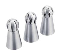 douilles de décoration Ensemble de 3 douilles à douille en forme de boule de chalumeau, outils de décoration de crème en une étape for la crème glacée et le café Douilles Patisserie