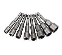 Douilles Hexagonales,Jicyor Lot de 9 Hexagonal Douille Visseuse 1/4" Douille Magnétique Visseuse Porte Embout Magnetique for Electric Screwdriver Handle Tools(6-14MM)