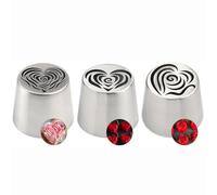 douilles Lot de 3 douilles à douille russes extra larges en acier inoxydable for décoration de gâteaux, biscuits, crèmes, bouquets de fleurs professionnelle