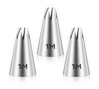 douilles Lot de 3 douilles à pâtisserie en acier inoxydable de 1 m douilles de décoration en forme d'étoile ouverte for crème au beurre et cupcakes professionnelle