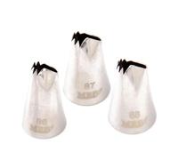douilles Lot de 3 douilles décoratives plissées rétro en acier inoxydable for jupes, dentelles et volants de gâteaux, bordures florales professionnelle