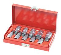 Douilles tournevis 1/2' avec embout 55mm hexagonal de 4 à 19mm - coffret métallique de 10 pcs DRAKKAR TOOLS - 10773