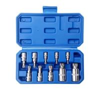 Douilles Triple Carré 10 pièces M4-18 outils réparation avec boîtier de | Douille métrique 12 pans Pour entretien machines réparation auto assemblage meubles châssis