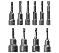 Douilles Visseuse Magnétiques NOCHME 10 Pièces 6-19mm 1/4 Pouce Embout Visseuse A Choc Hexagonal Aimanté De Tournevis, Extracteur De Boulons,boite Adaptateur Accessoire Visseuse