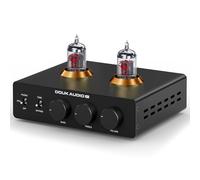 Douk Audio P7 Phono Preampli : ECC83 Tube Turntable Préamplificateur avec sortie XLR équilibrée, filtre passe-haut, contrôle des basses et des aigus, bypass pour tourne-disque MM, amplificateur
