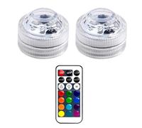 Doukesh Mini Lumières LED Submersible,Lumière LED Submersible,Lampes Sous-Marines LED avec Télécommande,Lampes Multicolores RGB Submersibles pour Piscine,Vase,Spa,Aquarium,Étang,2 Pièces