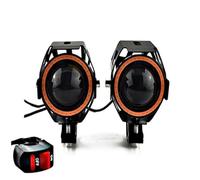DOUKI Feux Antibrouillard LED Moto rcycle 12v125w 6000k Phare pour Moto, Voiture, Camion, Bateau - Orange