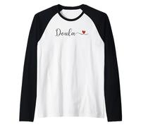 Doula Heart Typographie Cadeau Manche Raglan
