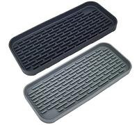 DOULEIN Porte éponge Silicone，2 Pièce Supports Organisateur D'évier Antidérapant Tapis d'Égouttement en Silicone pour Éponges, Brosses, Savon, Vaisselle