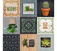 DOULITO Toile cirée au mètre - Largeur 140 cm - Cactus et Plantes Grasses - Multicolore